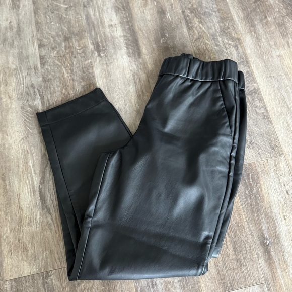 A New Day High-Rise Faux Leather Tapered Ankle Pull-On Pants - Black - Picture 3 of 9